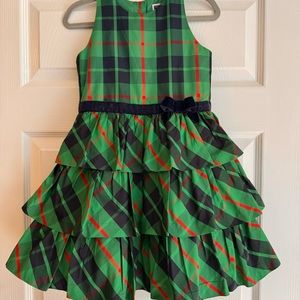 Janie and Jack girls green plaid holiday dress